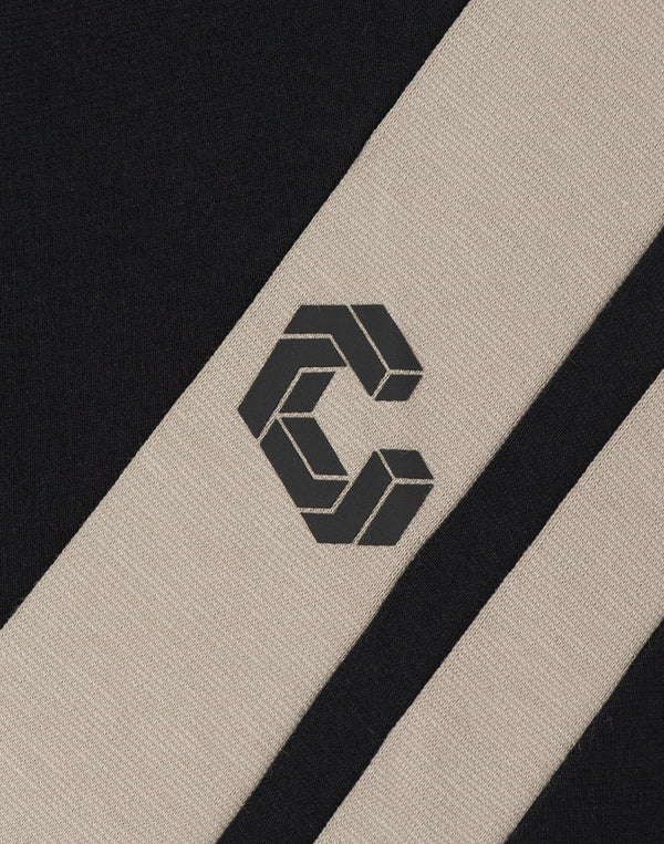 CRONOS CROSSLINE HOODIE【BLACK×GREIGE】