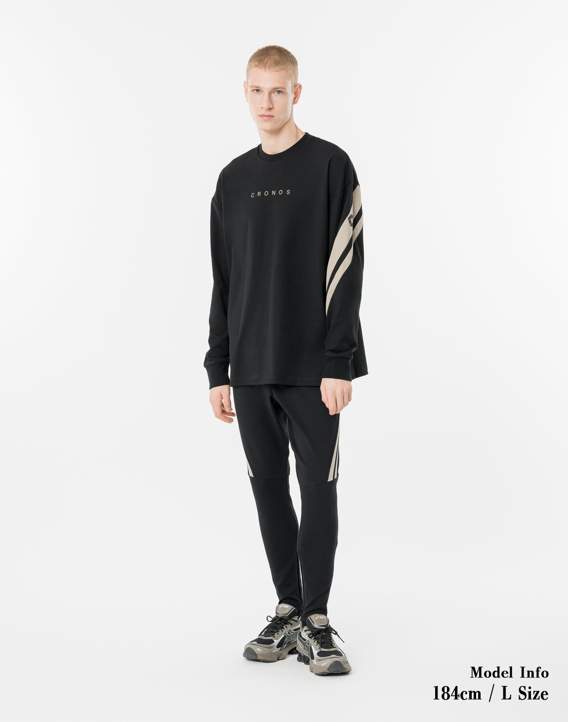 新作　CRONOS CROSSLINE L/S TEE ロンT ロングTシャツ CRONOS CROSSLINE L/S TEE【BLACK】