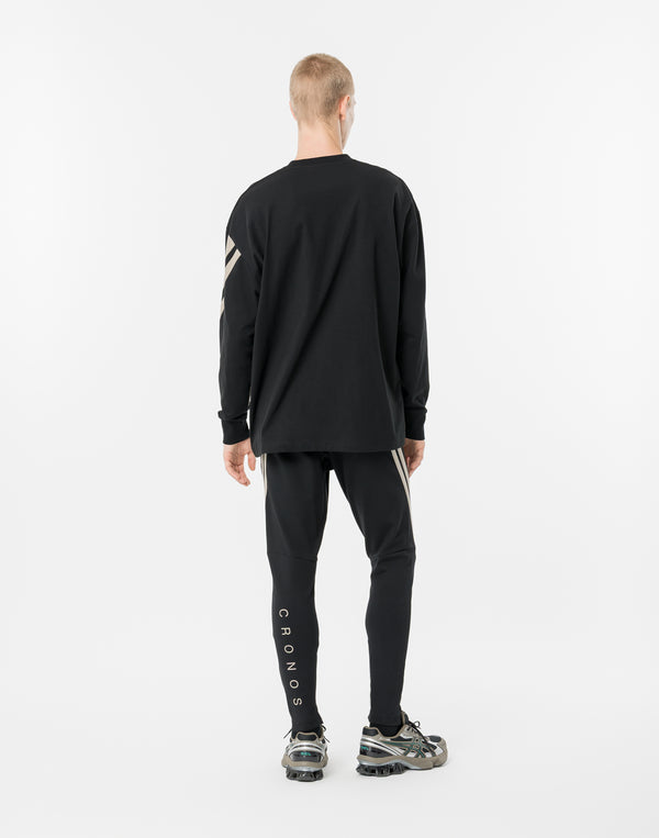 CRONOS CROSSLINE L/S TEE【BLACK×GREIGE】