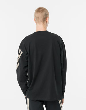 CRONOS CROSSLINE L/S TEE【BLACK×GREIGE】