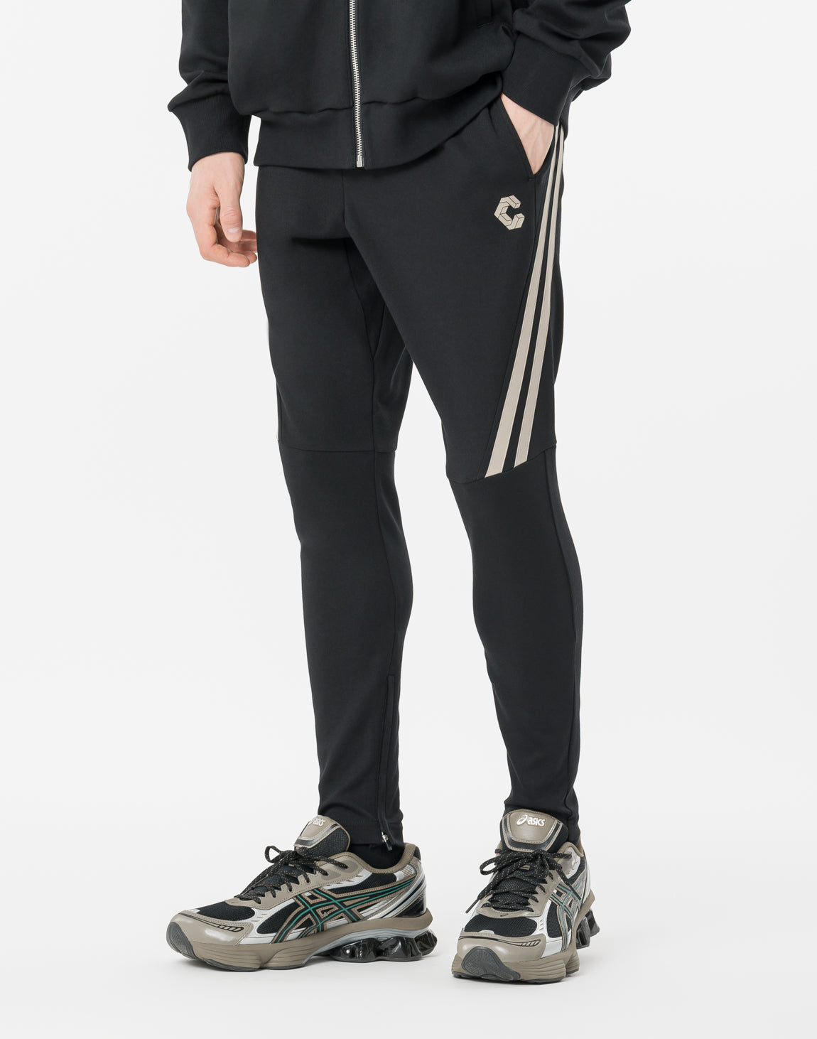 CRONOS TWIN STRIPE Pants【BLACK×GREIGE】