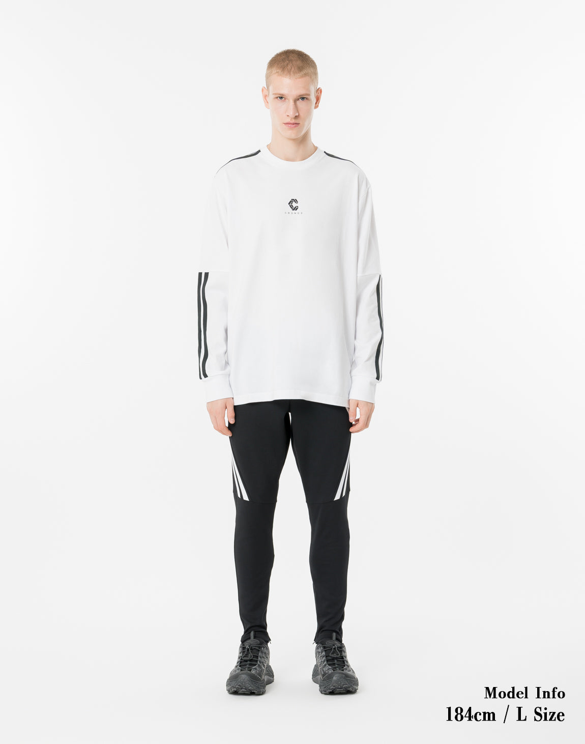 CRONOS 新作半袖　白 CRONOS Structured Panel over size S/S TEE【WHITE】