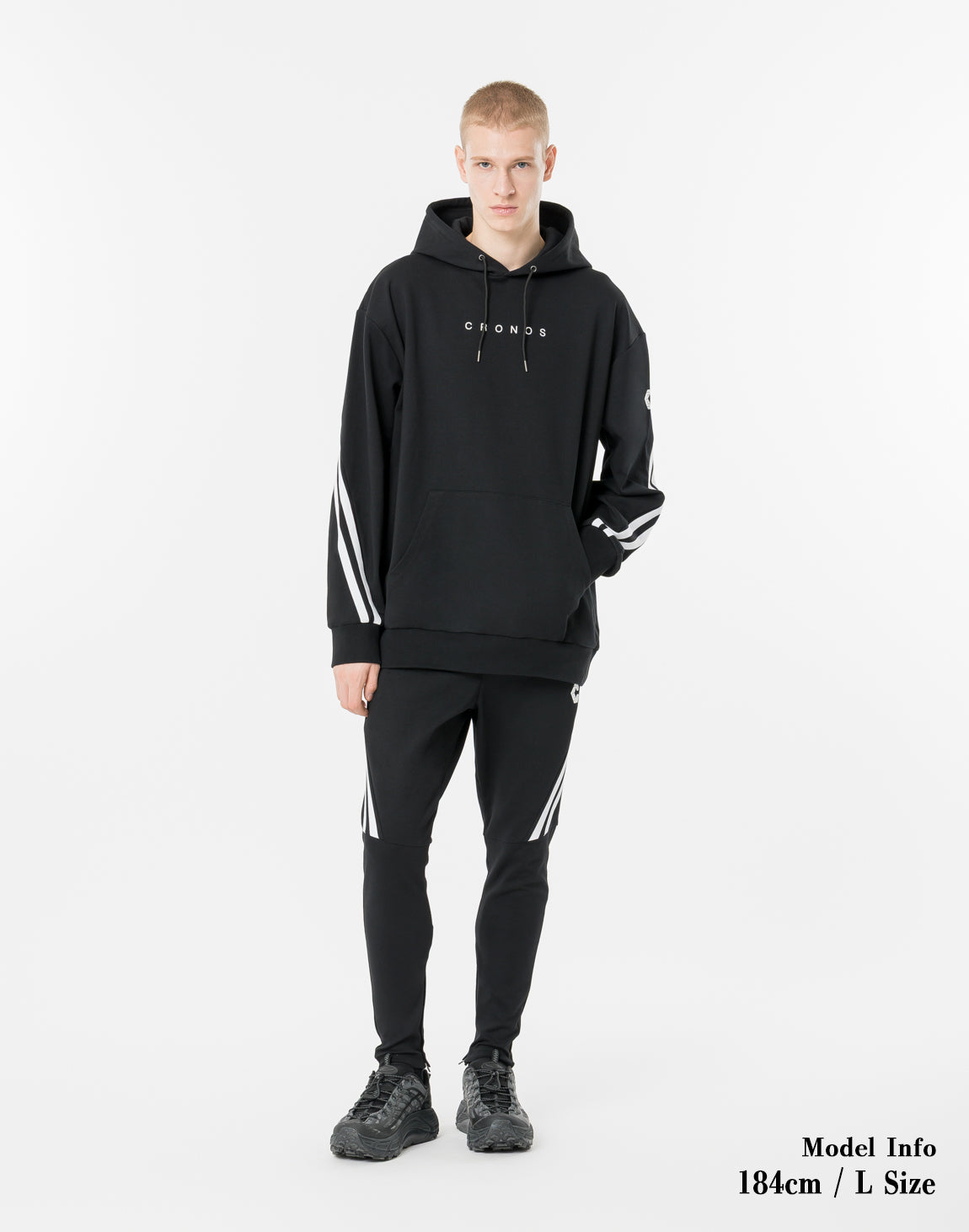 CRONOS ブラック/ホワイト パーカー Sサイズ CRONOS Advanced Rash Guard Zip-Up Hoodie【BLACK×WHITE】