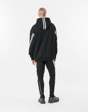 CRONOS TWIN STRIPE HOODIE【BLACK×WHITE】