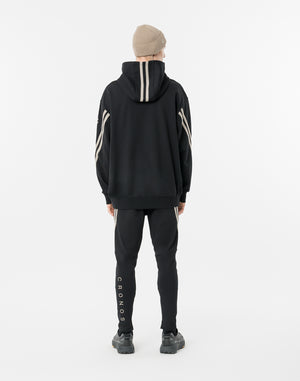 CRONOS TWIN STRIPE HOODIE【BLACK×GREIGE】