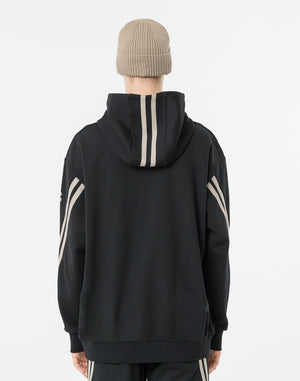 CRONOS TWIN STRIPE HOODIE【BLACK×GREIGE】