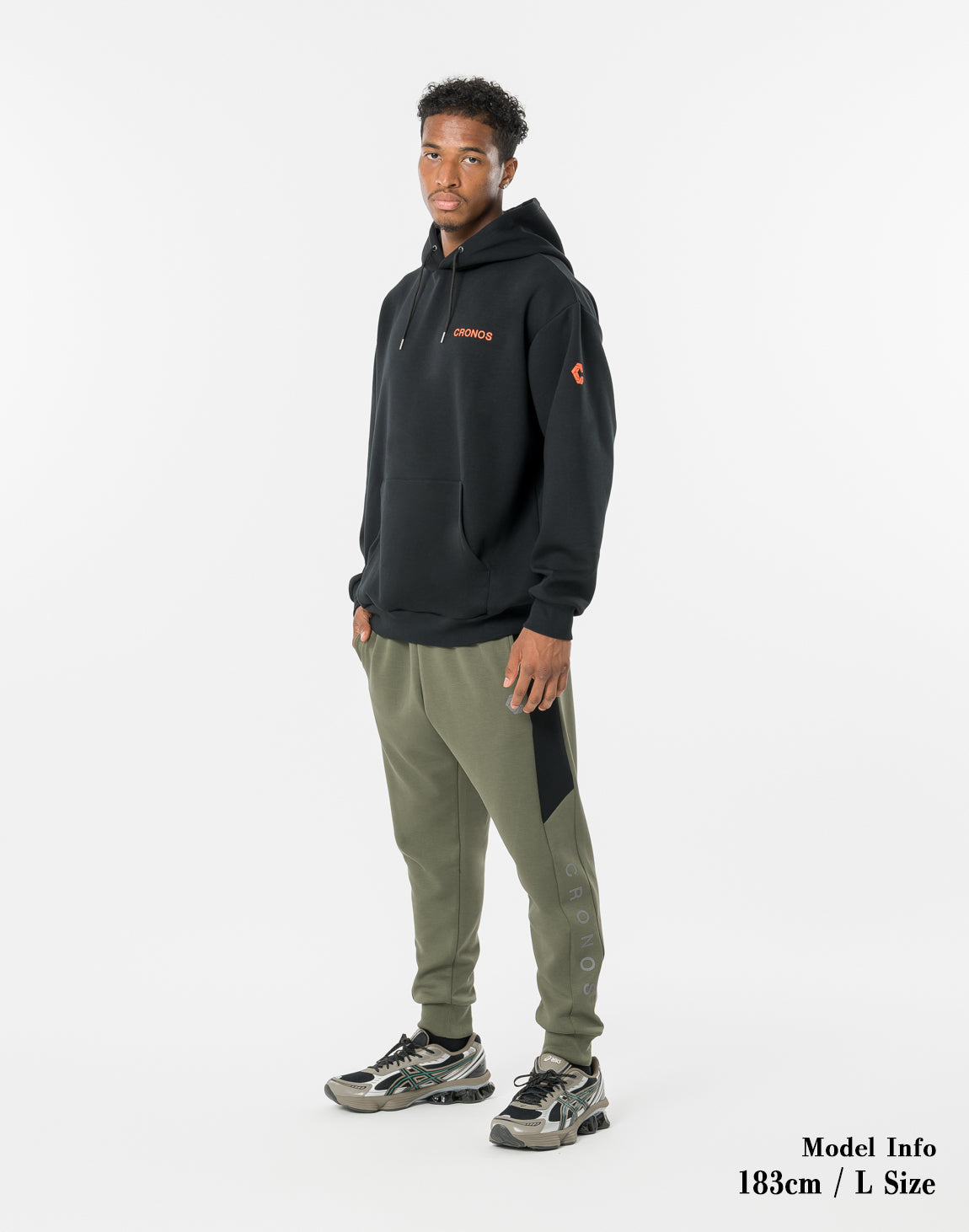 CRONOS CIRCLE LOGO HOODIE【BLACK×ORANGE】