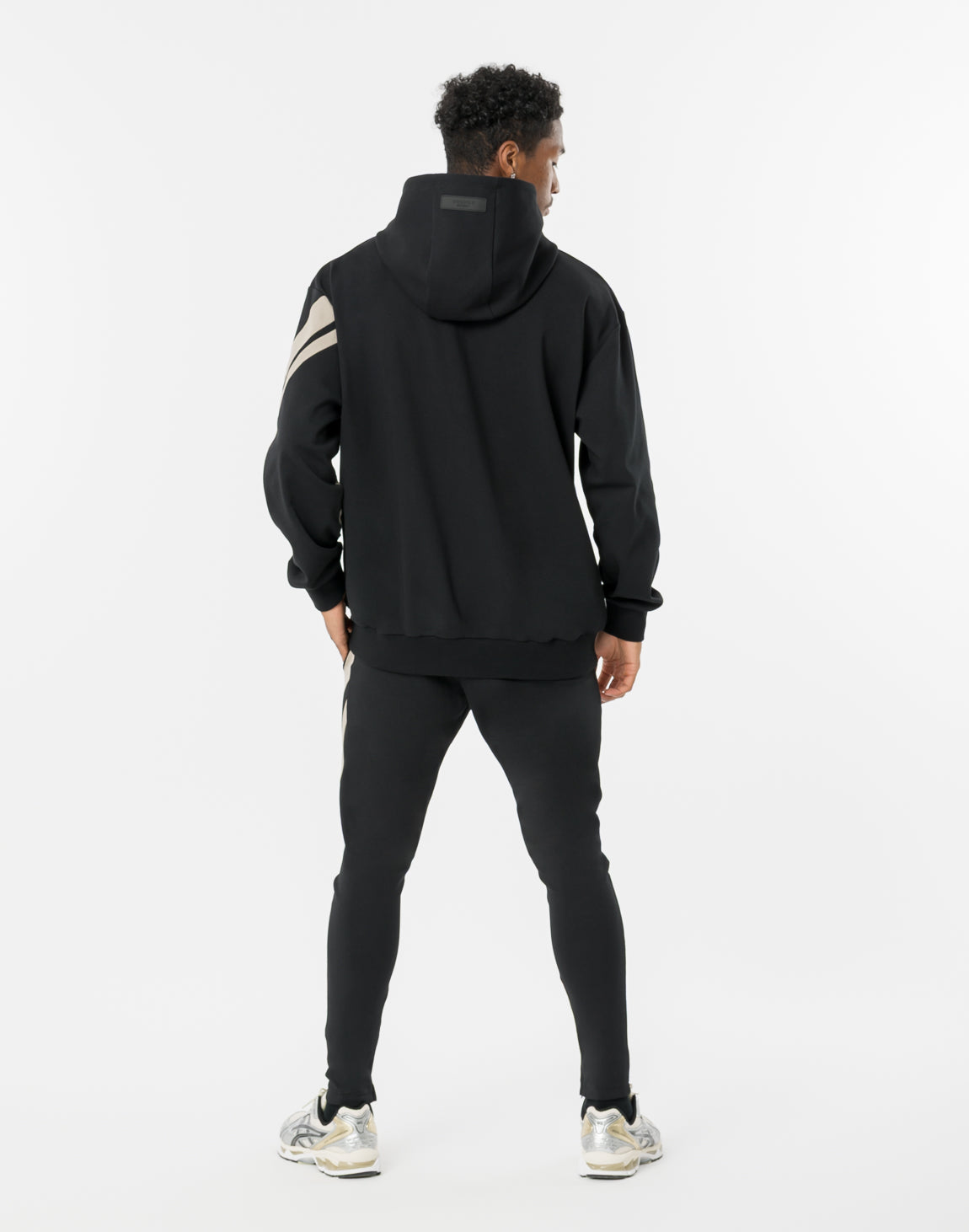 CRONOS CROSSLINE HOODIE【BLACK×GREIGE】