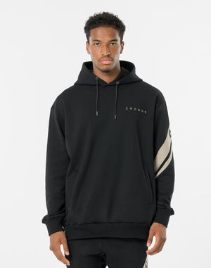 CRONOS CROSSLINE HOODIE【BLACK×GREIGE】