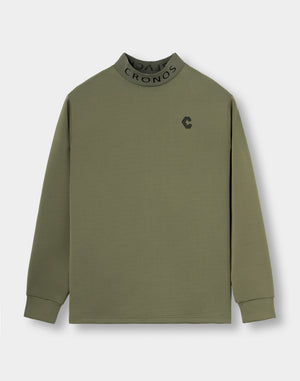 CRONOS BLACK PUREFORM MOCK L/S TEE【KHAKI】