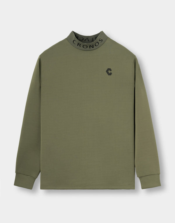 CRONOS BLACK PUREFORM MOCK L/S TEE【KHAKI】