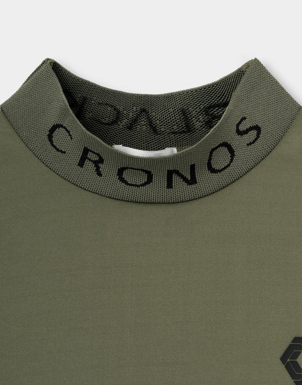 CRONOS BLACK PUREFORM MOCK L/S TEE【KHAKI】