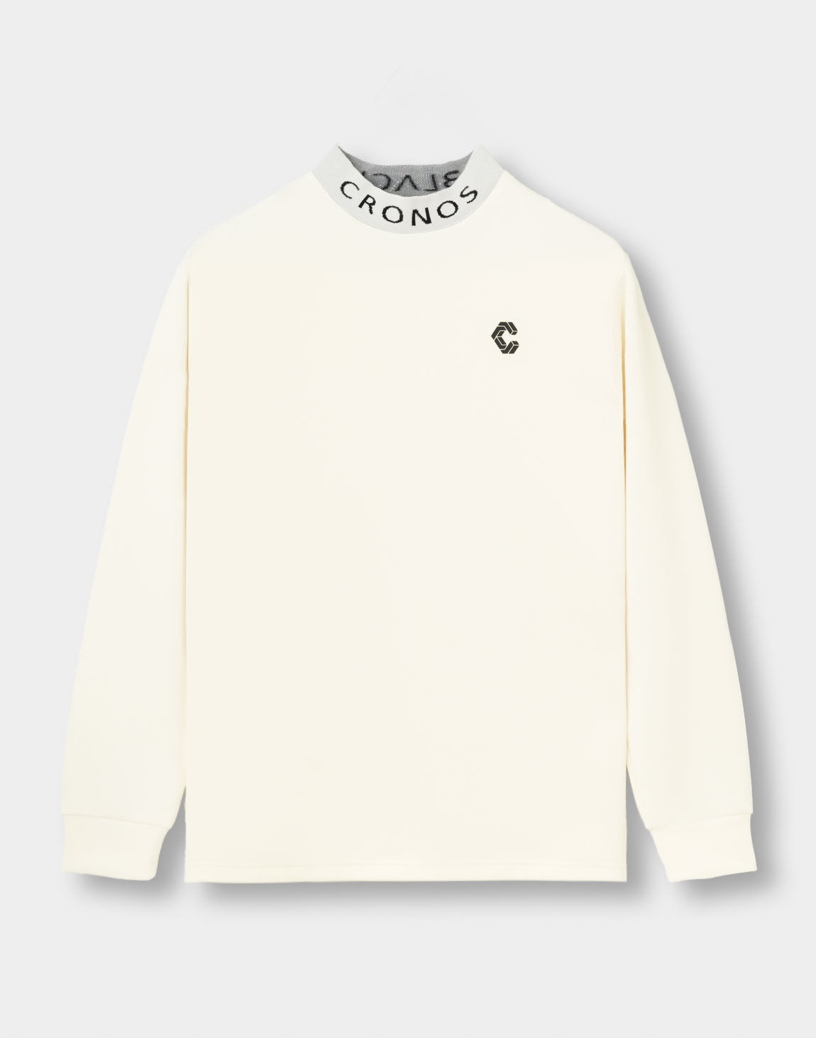 CRONOS BLACK PUREFORM MOCK L/S TEE【WHITE】