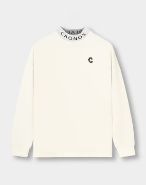 CRONOS BLACK PUREFORM MOCK L/S TEE【WHITE】