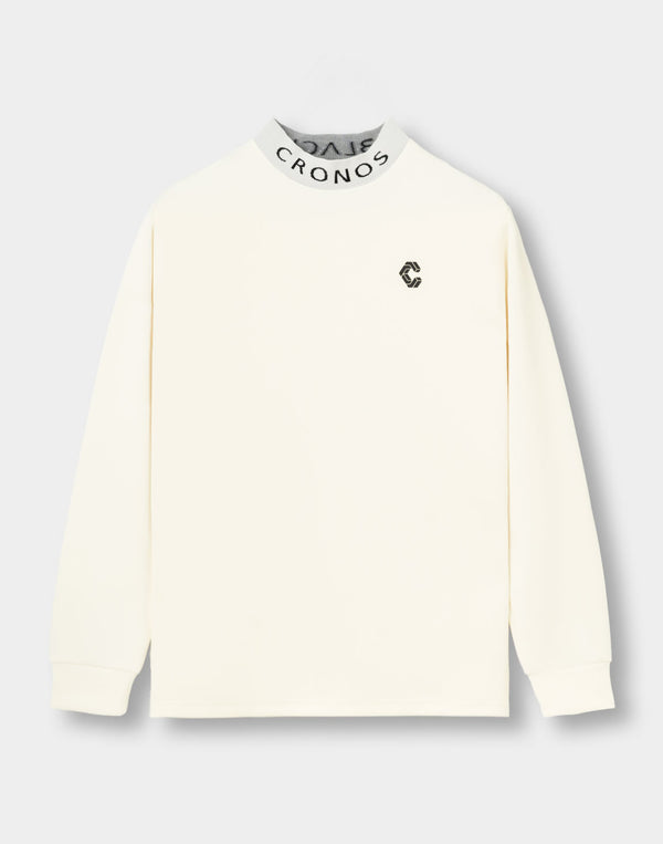 CRONOS BLACK PUREFORM MOCK L/S TEE【WHITE】