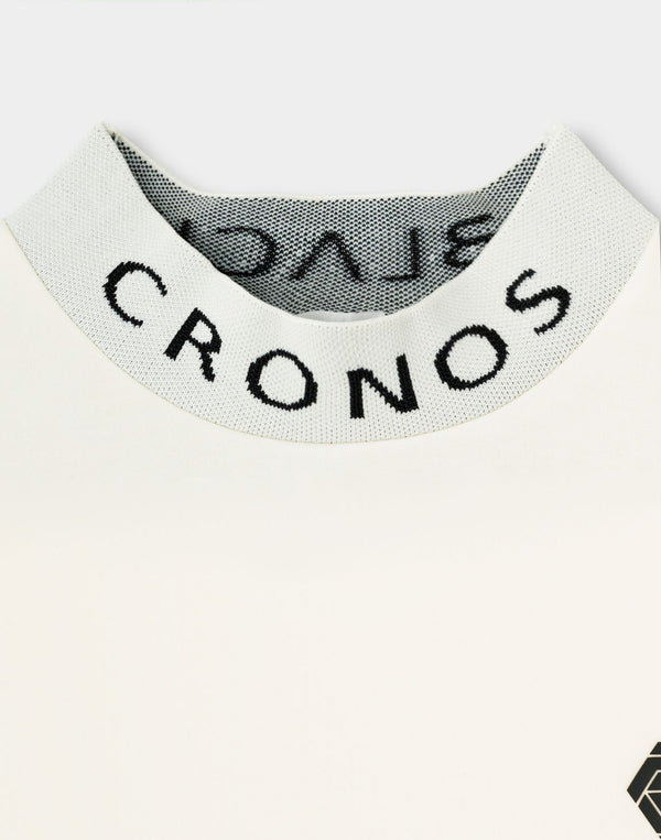 CRONOS BLACK PUREFORM MOCK L/S TEE【WHITE】