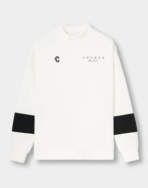 CRONOS BLACK TENSION MOCK SWEAT【M.WHITE】