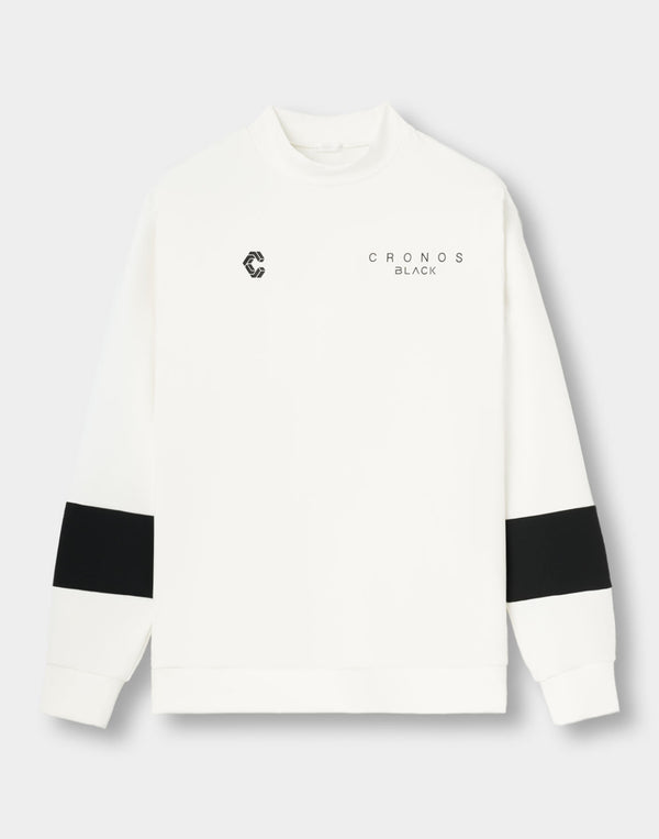 CRONOS BLACK TENSION MOCK SWEAT【M.WHITE】
