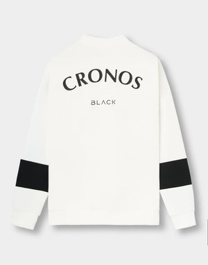 CRONOS BLACK TENSION MOCK SWEAT【M.WHITE】