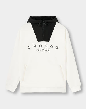 CRONOS BLACK SHIFT HOODIE【M.WHITE】