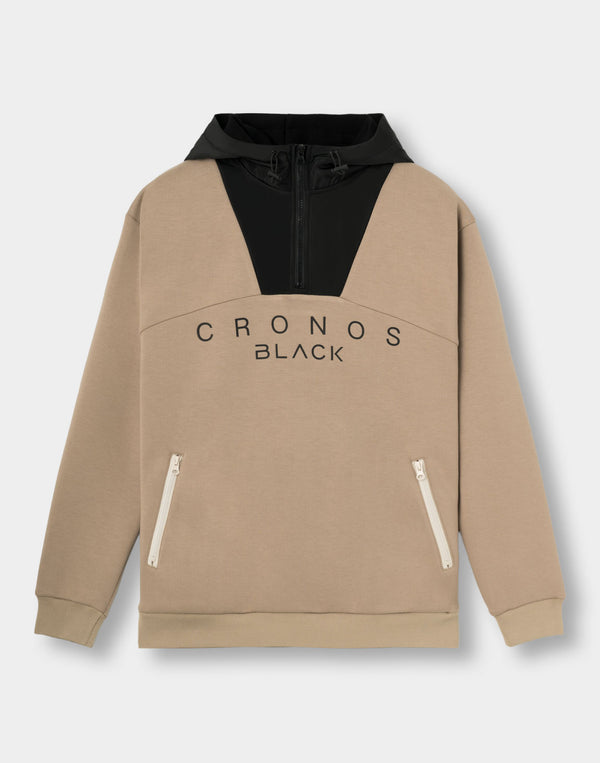 CRONOS BLACK SHIFT HOODIE【BEIGE】