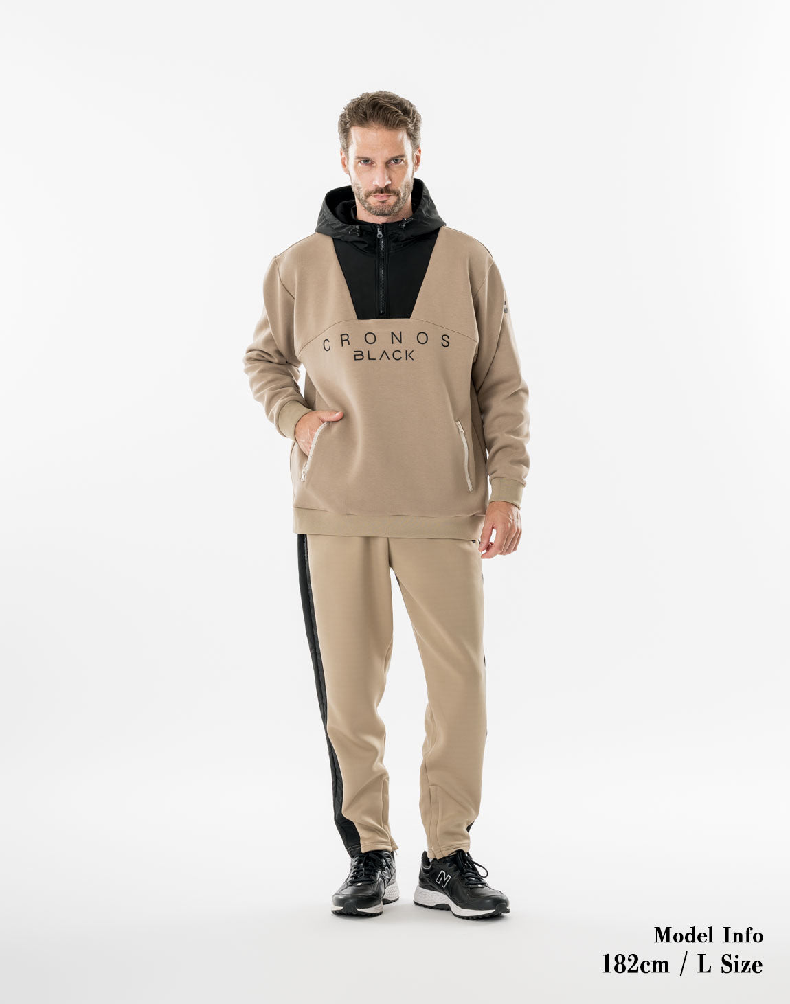 CRONOS BLACK SHIFT HOODIE【BEIGE】