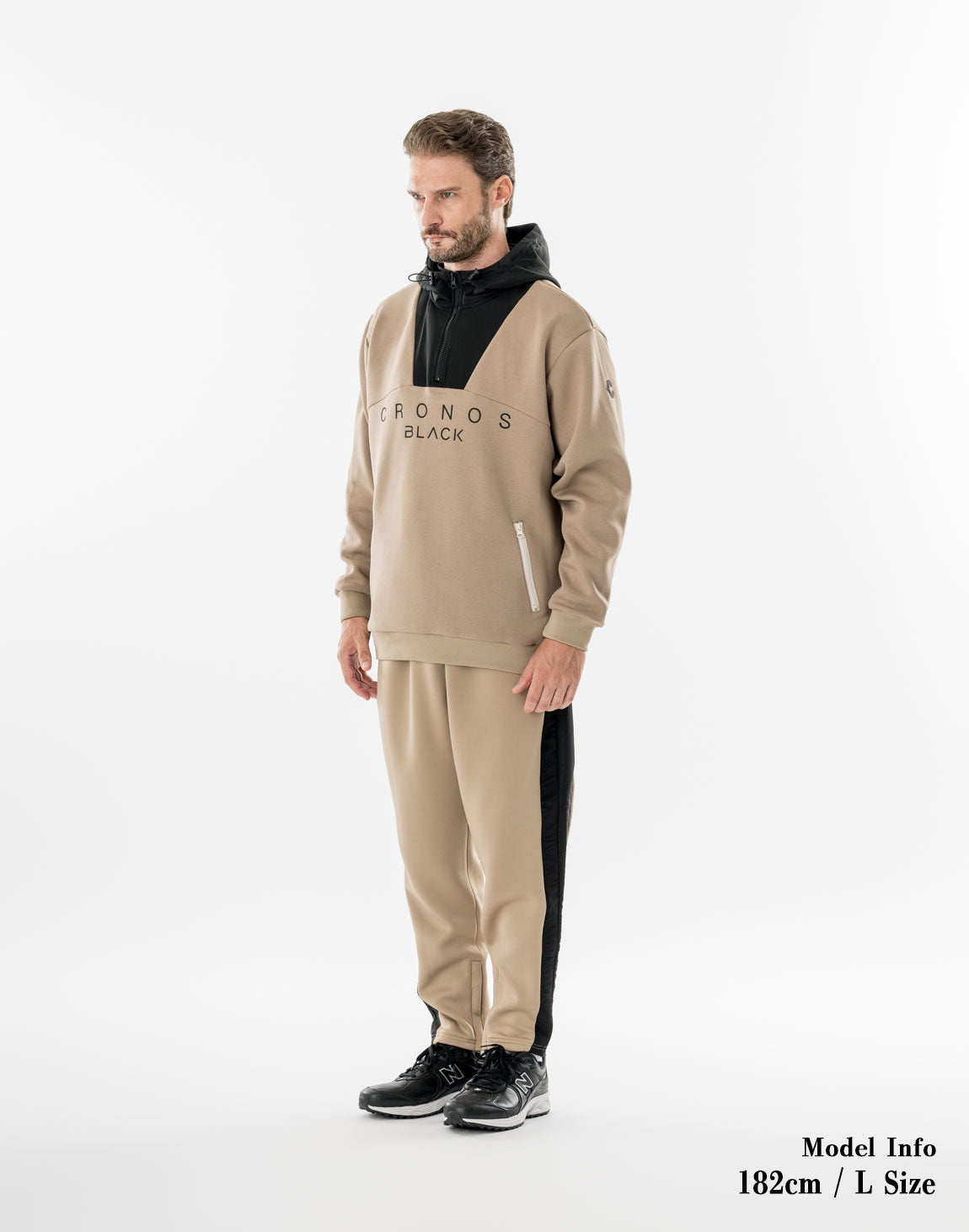 CRONOS BLACK SHIFT HOODIE【BEIGE】