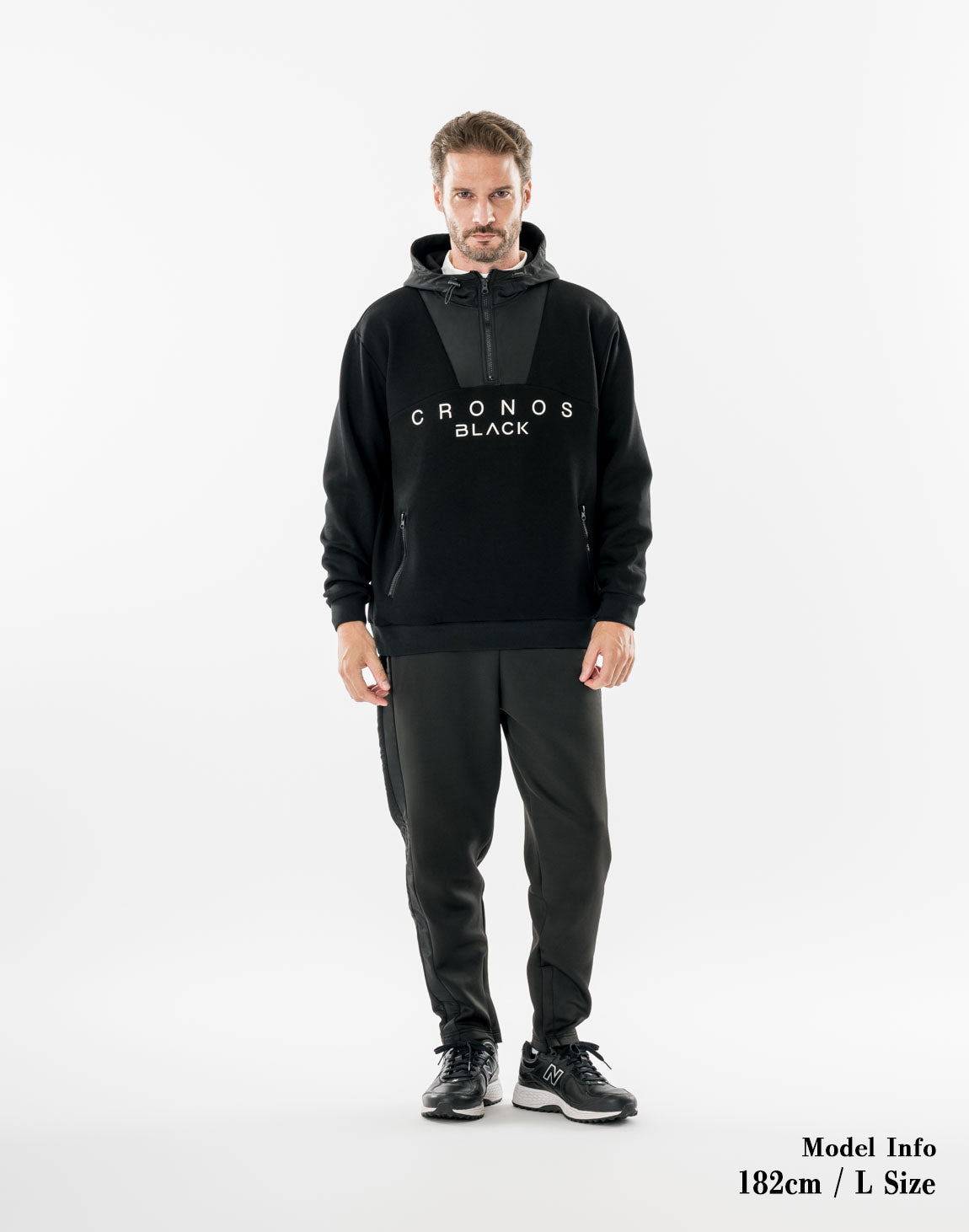 CRONOS BLACK SHIFT HOODIE【BLACK】