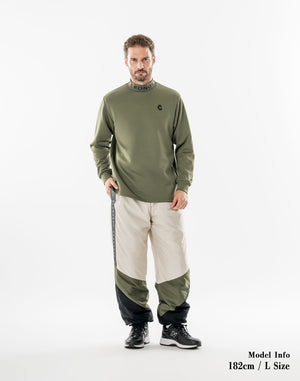 CRONOS BLACK PUREFORM MOCK L/S TEE【KHAKI】