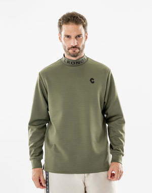CRONOS BLACK PUREFORM MOCK L/S TEE【KHAKI】
