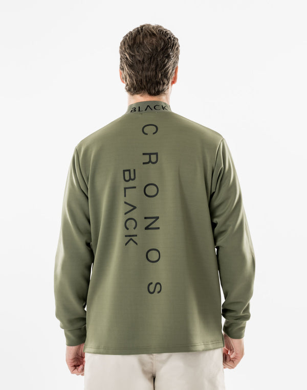 CRONOS BLACK PUREFORM MOCK L/S TEE【KHAKI】
