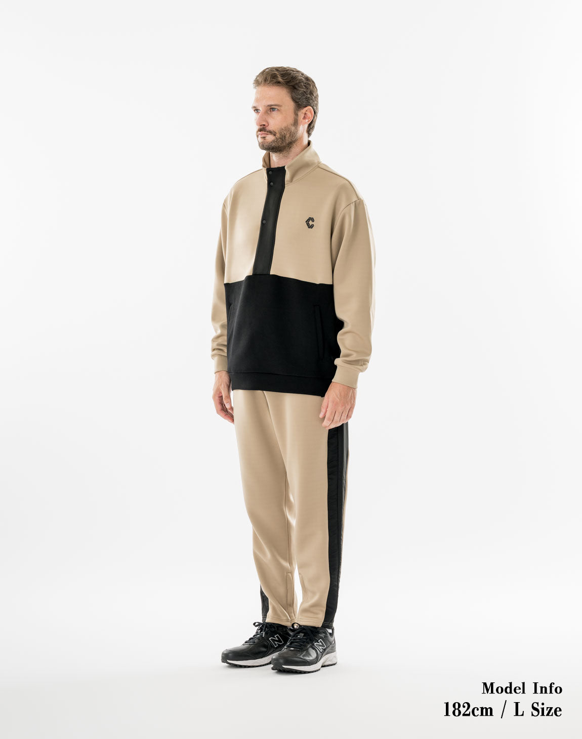 クロノスセットアップ　ベージュ 中古・古着通販】CRONOS (クロノス) セットアップ/COLLARLESS STRETCH