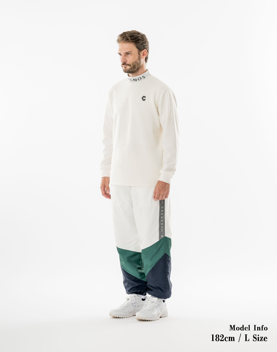 CRONOS BLACK PUREFORM MOCK L/S TEE【WHITE】