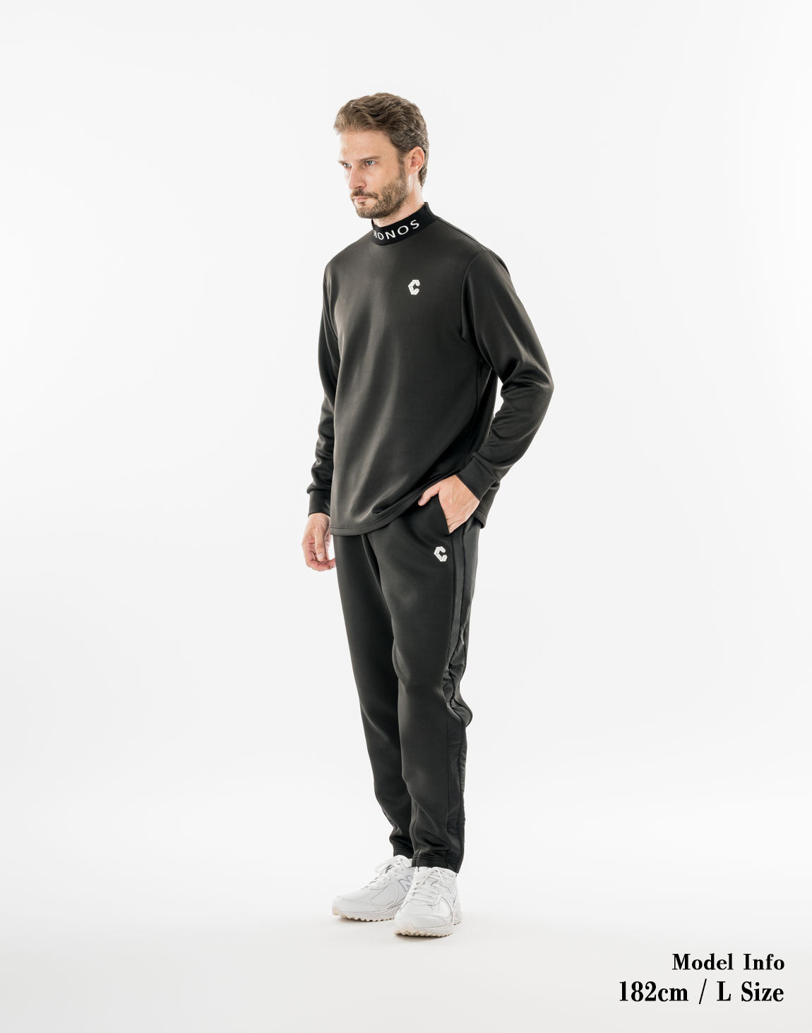 CRONOS BLACK PUREFORM MOCK L/S TEE【BLACK】