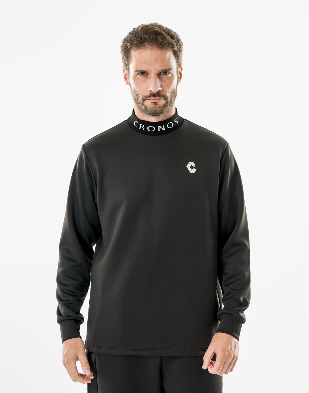 CRONOS BLACK PUREFORM MOCK L/S TEE【BLACK】