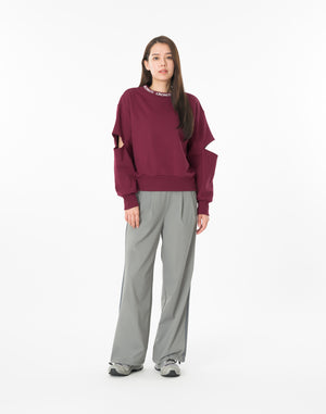 CRONOS WOMEN CUT OUT SWEAT【BORDEAUX】