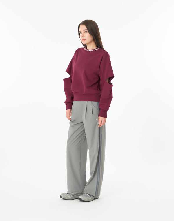 CRONOS WOMEN CUT OUT SWEAT【BORDEAUX】