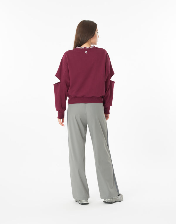 CRONOS WOMEN CUT OUT SWEAT【BORDEAUX】