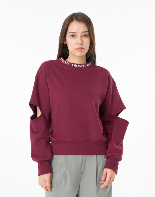 CRONOS WOMEN CUT OUT SWEAT【BORDEAUX】