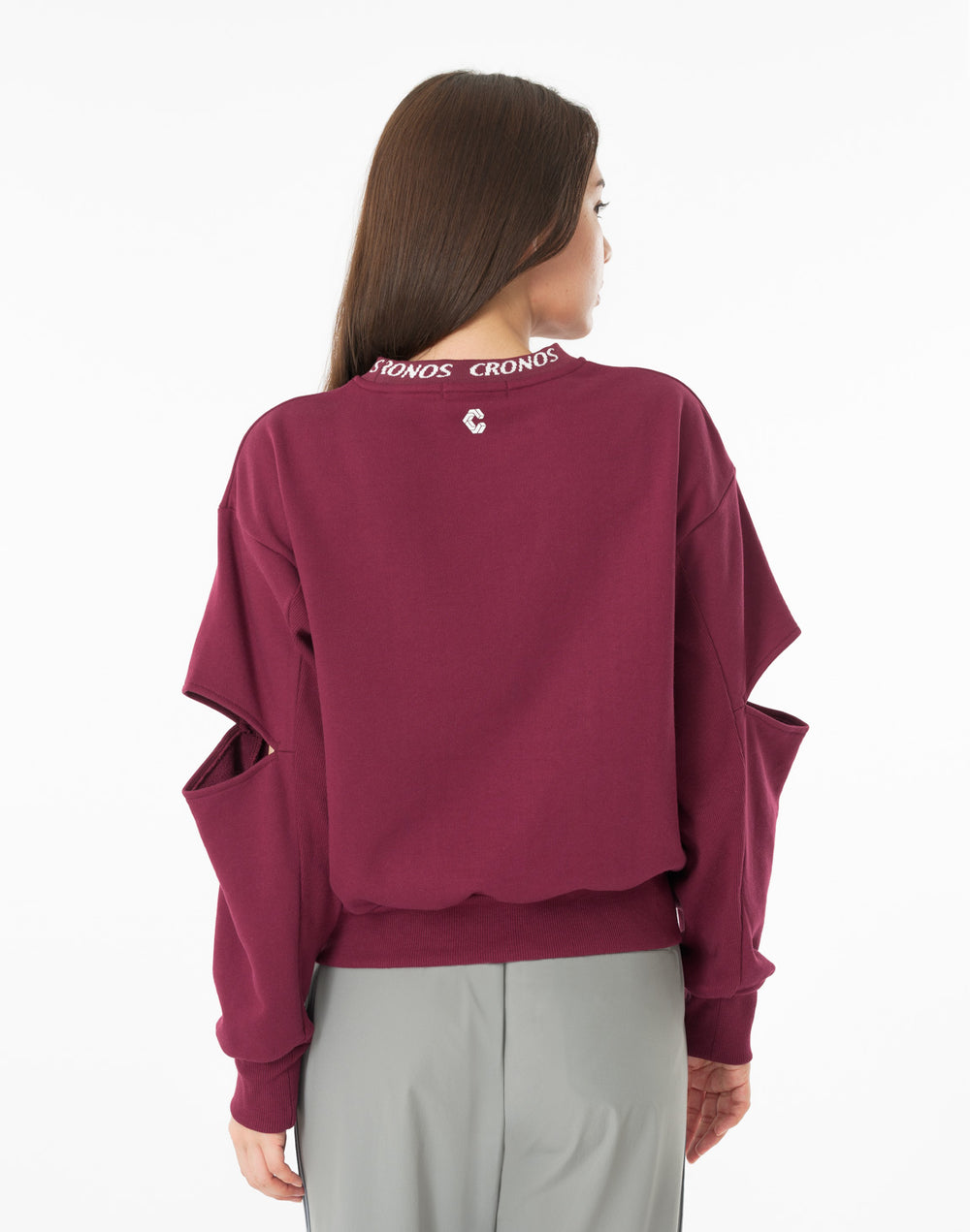 CRONOS WOMEN CUT OUT SWEAT【BORDEAUX】