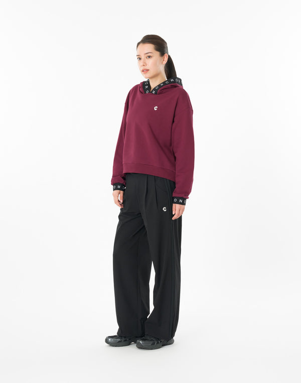 CRONOS WOMEN LOGO JACQUARD HOODIE【BORDEAUX】