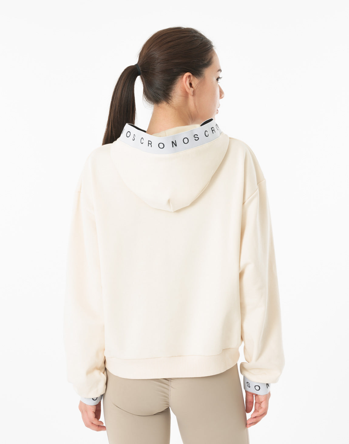 美品　CRONOS WOMEN LOGO JACQUARD CRONOS WOMEN LOGO JACQUARD HOODIE [CREAM]