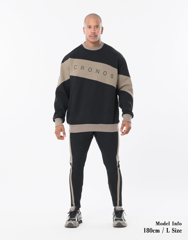 CRONOS MODERN LITE SWEAT [BLACK×TAUPE]