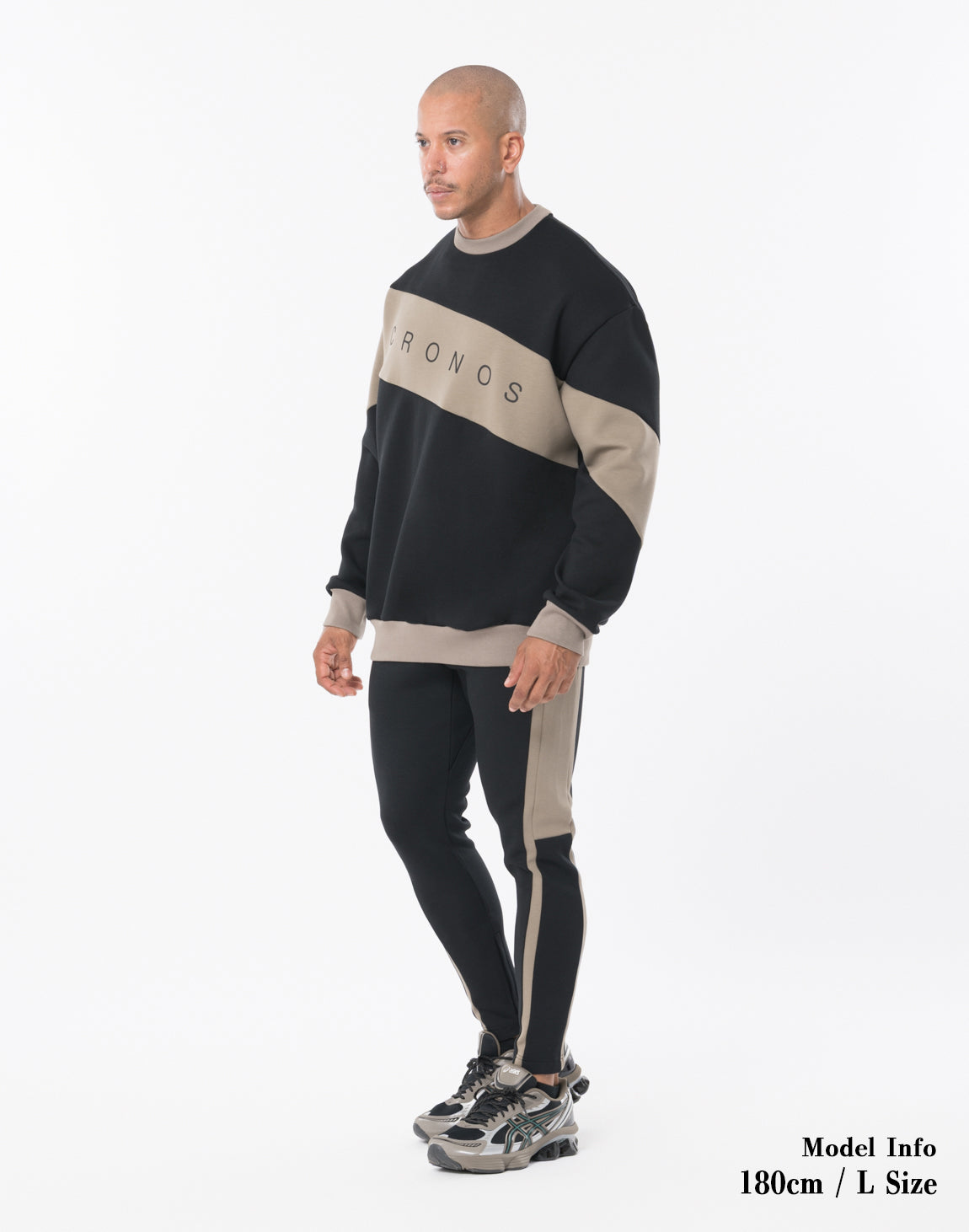 CRONOS MODERN LITE SWEAT【BLACK×TAUPE】