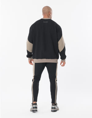 CRONOS MODERN LITE SWEAT [BLACK×TAUPE]