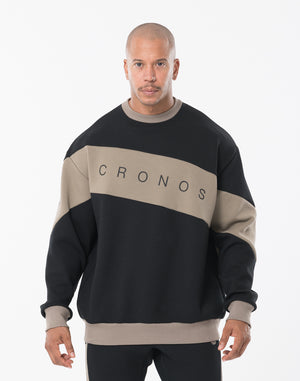 CRONOS MODERN LITE SWEAT [BLACK×TAUPE]