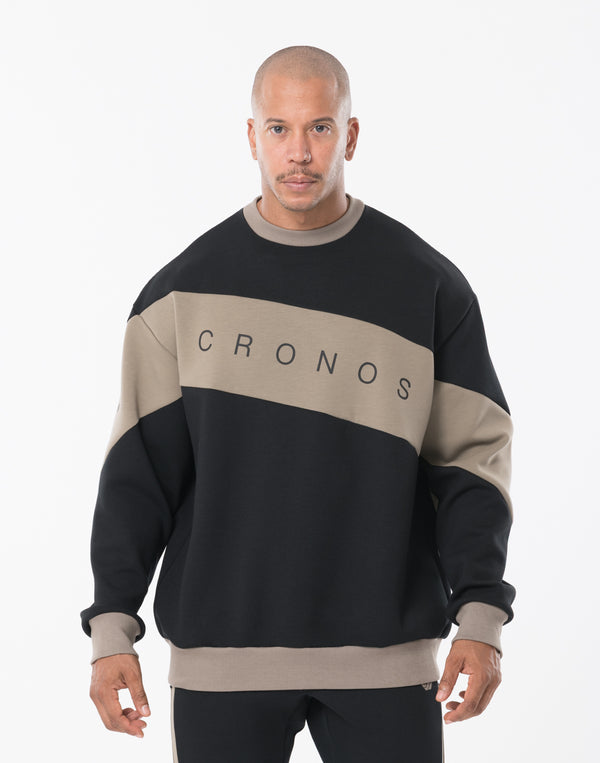 CRONOS MODERN LITE SWEAT [BLACK×TAUPE]