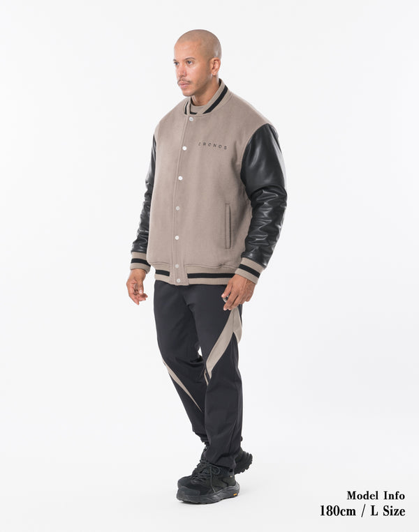 CRONOS STRETCH VARSITY JACKET [TAUPE]