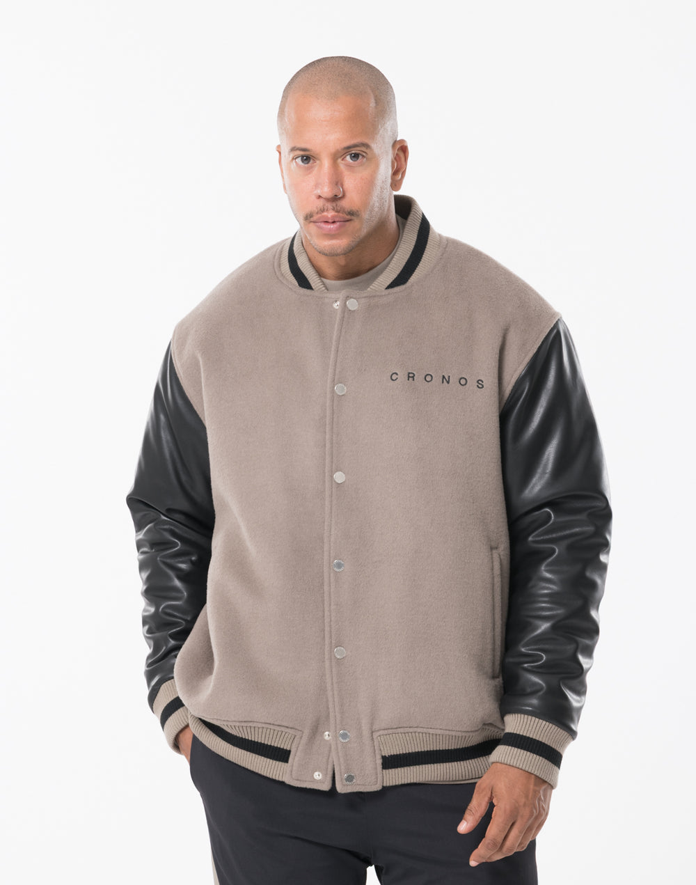 CRONOS STRETCH VARSITY JACKET [TAUPE]