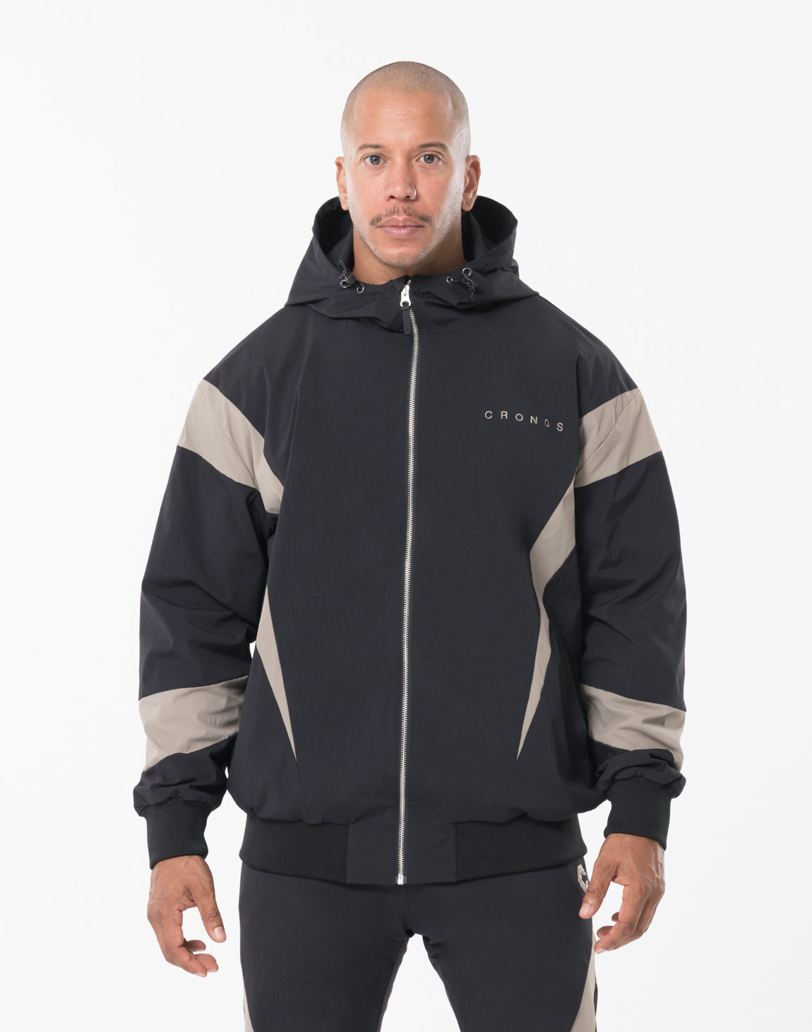 CRONOS スポーツジャケット ブラック/ホワイト【M】 CRONOS MEN